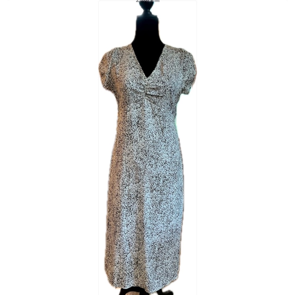 Banana Republic Cream with Brown Midi Dress